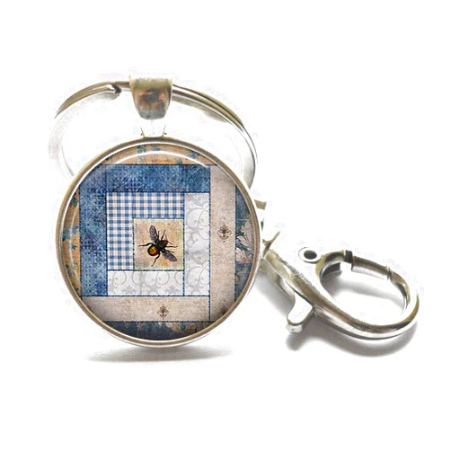 Ishaou Quilting Bee Keychain, Quilter's Keychain, quilter's Jewelry quilter's Gift, Quilting Keychain, Quilter's Keychain, Keychain Key Chain Key fob