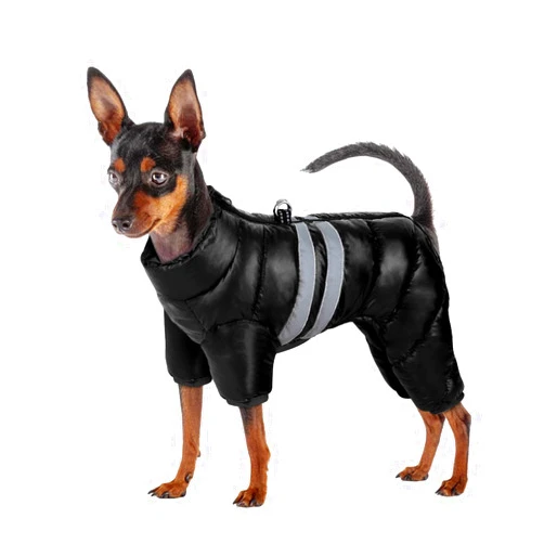 Didog Winter Puppy Dog Coat, Reflective Waterproof Windproof Dogs Cold Weather Jacket with Dual D Leash Ring, Warm Zip Up Pet Coats Clothes for Small Dogs & Cats Outdoor Walking, Black, Chest: 15”