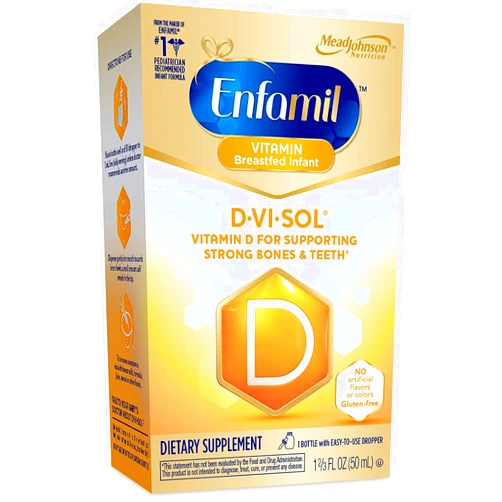 Enfamil D-Vi-Sol Vitamin D Drops for Infants, Supports Strong Bones and Teeth, Gluten-Free, Easy to Use Dropper Bottle 50 mL