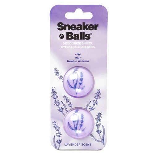 Sneaker Balls Sof Sole Shoe Odor Eliminator & Remover, – Twist-to-Activate Deodorizer for Shoes, Gym Bags, Lockers – Adjustable Scent Control, Compact & Long-Lasting Freshness, Lavender Scent, 2PK