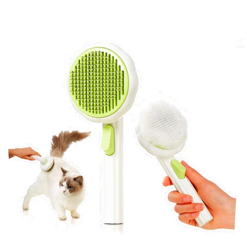 VIOJOJO Cat Brush Dog Brush with Release Button for Shedding, Self Cleaning Cat Comb Hair Brush for Indoor Cats, Dog Deshedding Brush Grooming Kit, Pet Supplies Hair Remover Tool
