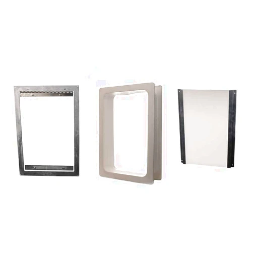Gun Dog House Door | Easy Dog Door Wall Entry Bundle | Chew Proof, Weather Protected | Dog Door, Wall Entry Frame and Drop in Closing Panel | Dog Size 20-120 | Frame Size 14” x 18”…