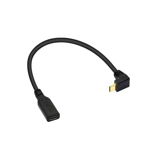 SinLoon USB C Extension Cable Type C Male to Female Short Cable Right Angle 90 Degree USB 3.1 10Gbps Fast Charging 4K HD Video Audio Data Transfer Cord for Laptop & Tablet & Mobile Phone (-)