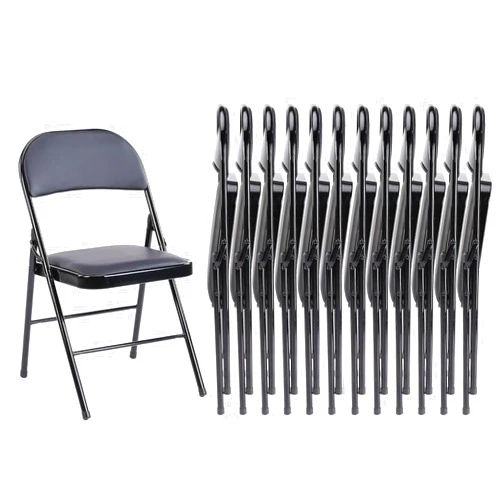 Sweetcrispy Folding Chair 12 Pack, Leather Padded Folding Chairs, Sturdy Metal Foldable Chairs, Easy to Use and Store, Outdoor and Indoor, for Home, Office, Party, Comfy