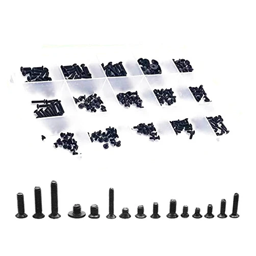 QTEATAK 300Pcs Black Laptop Notebook Computer Replacement Screws Kit for Lenovo Toshiba Gateway Samsung HP IBM Dell Sony Acer Asus SSD Hard Disk SATA