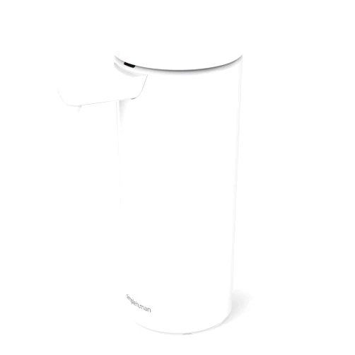 simplehuman Sensor Pump, Automatic Soap Dispenser for Kitchen Sink or Bathroom, Hand Touchless, Cordless & Rechargeable, White Stainless Steel
