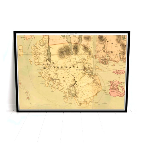 MG Global Historical Poster of Tremont Maine Town 1887 Mount Desert Island Somes Sound Bass Harbor MDI | 11x17 12x18 16x24 24x36 Unframed Print Wall Art Gift | Vintage Antique Rustic Home Office Decor
