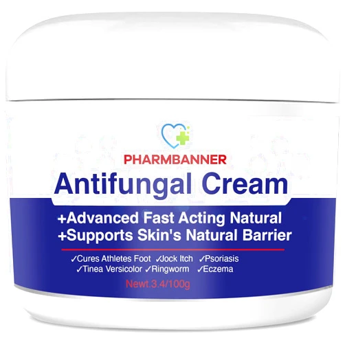 PHARMBANNER Antifungal Cream for Jock Itch: Psoriasis, and Ringworm Treatment - Extra Strength Fast Relief for Itchy Skin, Tinea Cruris, and Athlete's Foot - Soothing Foot & Body Balm for Men & Women