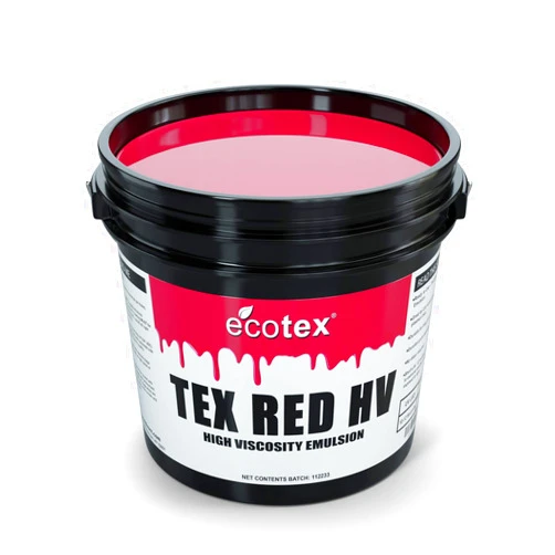 Ecotex® Tex Red HV Emulsion (Quart - 32oz.) - High Viscosity Pre-Sensitized Screen Printing Emulsion, for Plastisol and UV Inks, Silk Screens, Textiles, and Fabric - Screen Printing Supplies