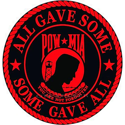 OTA STICKER Vinyl POW MIA RED Soldier Military Prisoners You are NOT Forgotten All GAVE Some Decal Window Truck Motorcycle Chopper Van SUV Scrapbook Phone CASING Phone Laptop Door Helmet Luggage Army