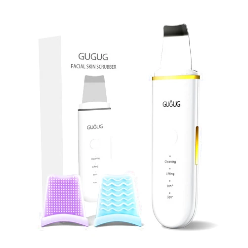 GUGUG Skin Scrubber Face Spatula Skin Spatula Pore Cleaner Blackhead Remover Tools for Facial Deep Cleansing-4 Modes -White