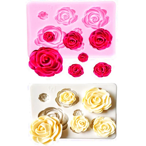ORIONE 2PCS Rose Flowers silicone molds Cake Chocolate Mold wedding Cake Decorating Tools Fondant Sugarcraft Cake Molds