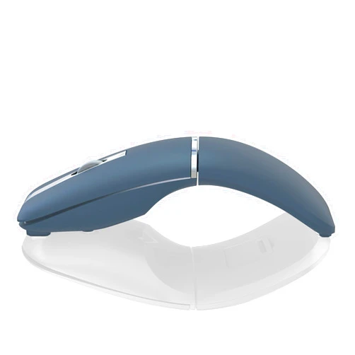 WUDEMWWFE Bluetooth Arc Travel Mouse - BT & USB Wireless Dual Mode, Rechargeable Slim Rotatable Portable, 3-Speed DPI, Silent Computer Mouse for Microsoft Laptop PC Chromebook Tablet - Sapphire Blue