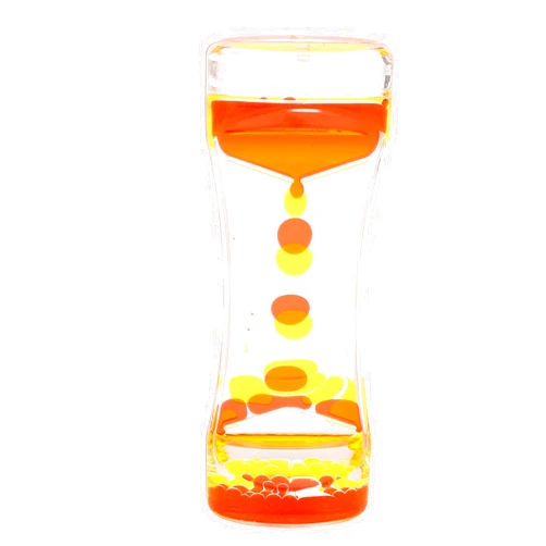 SUNGOOYUE Liquid Motion Bubbler Timer, Colorful Hourglass Sensory Fidget Toy Calming Relaxing Desk Toys for Kids Adults Stress Relief Relaxation (Red Yellow)