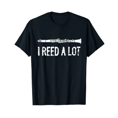 Funny Clarinet Musician Typography Tees I Reed A Lot Funny Clarinet Player T-Shirt