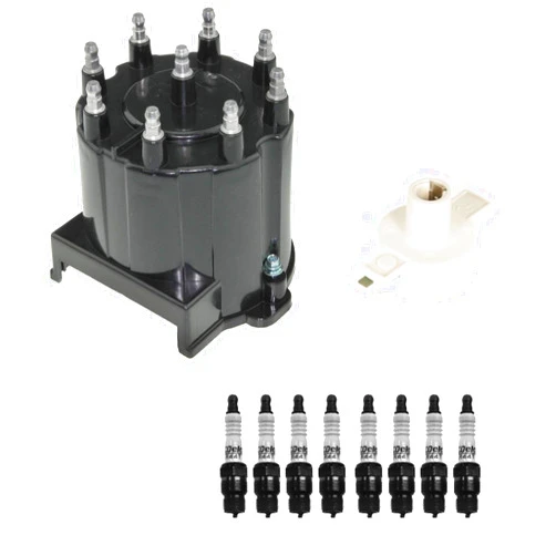 Newparts Distributor Rotor Cap & Spark Plugs Kit For GMC G3500 Chevy G30 5.7L V8