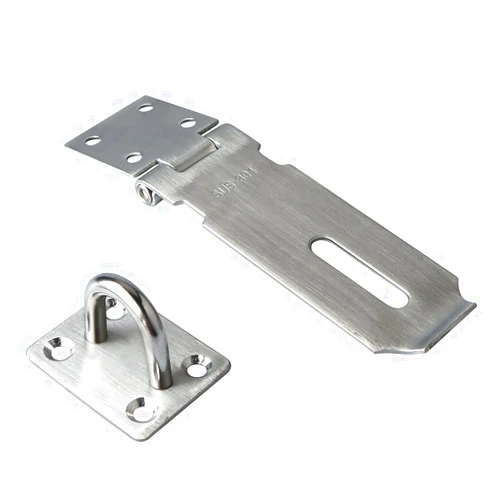 Alise Hasp Lock,Door Hinge Lock Padlock,Clasp Latch Hinges Lock for Doors,SUS 304 Stainless Steel Chest Latches Brushed Nickel MS9