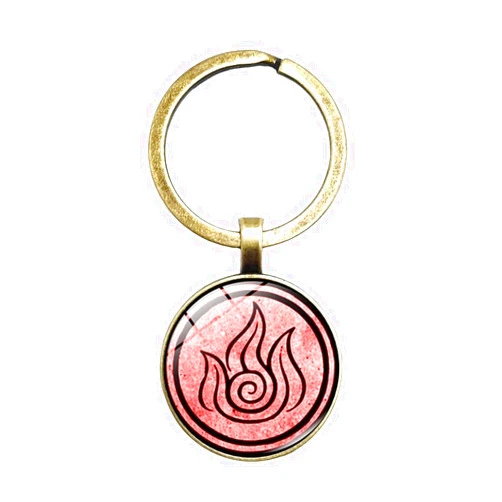 HOANGTONYKA New In 2024 The Last Airbender Glass Dome 3 Color Keychain Jewelry Kingdom Jewelry Aviation Nomad Fire And Water Tribe, As Pic