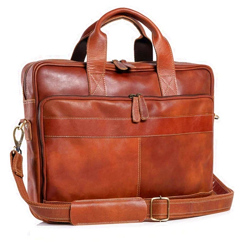 Komal's Passion Leather Leather briefcase 18 Inch Laptop Messenger Bags for Men and Women Best Office briefcase Satchel Bag