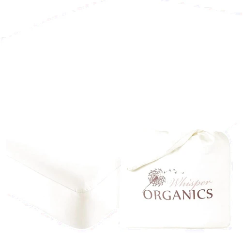 Whisper Organics Organic Crib Mattress Protector - 100% Waterproof Crib Mattress Protector Pad with Soft Quiet & Breathable Triple Layer Protection for Sensitive Skin - GOTS Certified & Machine Washable (52