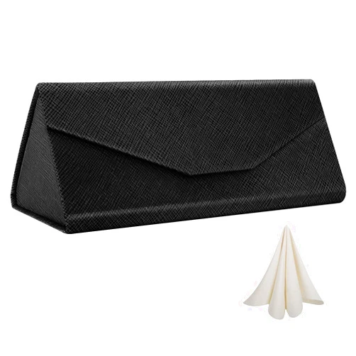MoKo Foldable Glasses Sunglasses Case, PU Portable Eyeglass Case for Men Women