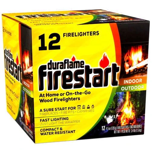 Shop Square Fire Starter for Indoor and Outdoor Use - Quick Ignition Fire Logs for BBQ, Fireplace, Fire Pit and Campfires (12 Pack)