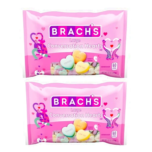 Smiling Sweets Large Conversation Hearts - Smiling Sweets - 10 oz Bags - Pack of 2 - Great for Sharing with Friends and Family - Tasty Classic for Everyone - Start or Keep a Tradition with Fun Conversation Hearts