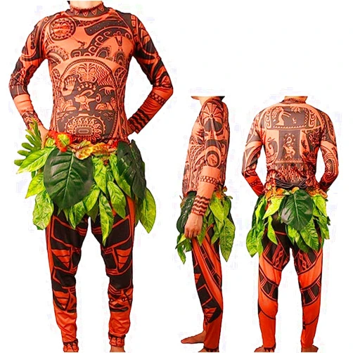 FEEAA Maui Tattoo T Shirt/Pants Halloween Adult Mens Women Cosplay Costume