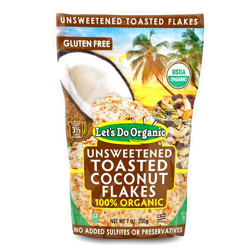 Let's Do Organic Unsweetened Coconut Flakes, Food Service Size, 25 Pound Bag, 400 Ounce