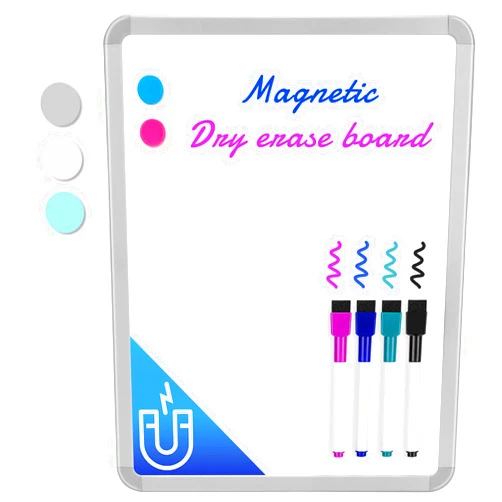 VUSIGN Small White Board Dry Erase, 14'' x 11'' Magnetic Dry Erase Board, Mini Whiteboard with Markers for Kids, Students, Fridge, Wall, Locker