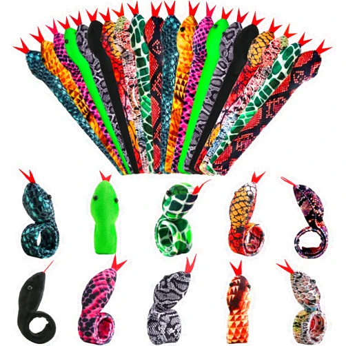 Lewtemi 20 Pieces Slap Bracelets Snake Snap Bracelets Snake Slap Bracelets for Kids Halloween Slap Bracelets Snake Bracelet for Kids Animal Slap Bracelet for Boy Girl Halloween Birthday Party Favors Gifts