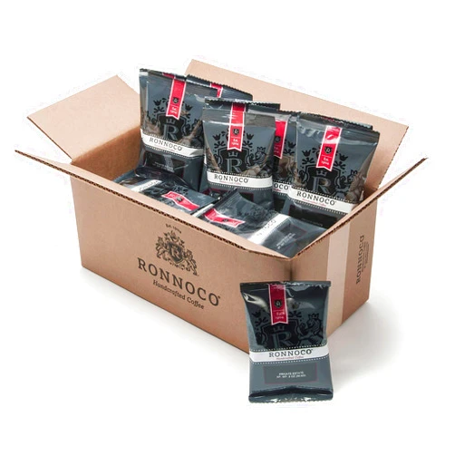 Ronnoco Signature Private Estate, Handcrafted Ground Coffee Fraction Packs, Medium Roast, Single Pot Bags for Drip Coffee Makers, Individual Packets for Office, Hotel, and Restaurant, 2 oz (24 Count)