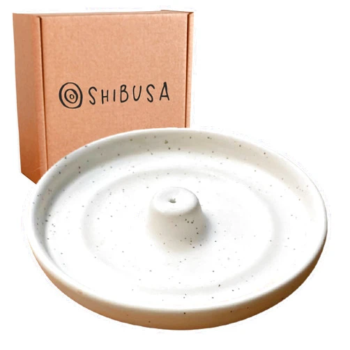 SHIBUSA Incense Holder - 4 INCH | Modern Minimalist Circular Incense Burner for Cone or Stick Incense | Australian Designer | Ceramic Ash Catcher | Incense Sticks Not Included