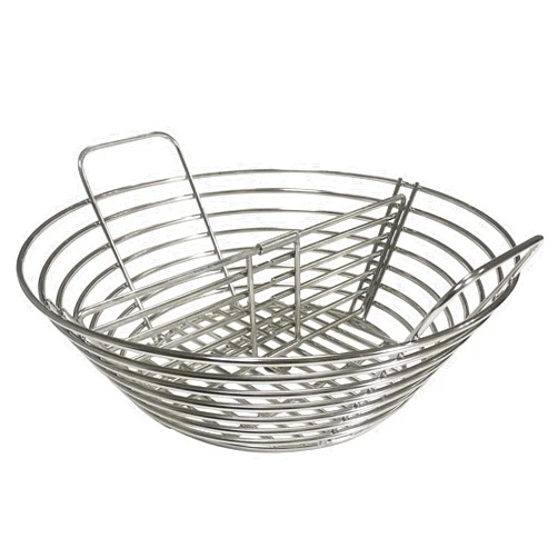 GRILLJOB Lump Charcoal Fire Basket with Divider Stainless Steel Grill Ash Baskets Fits 18