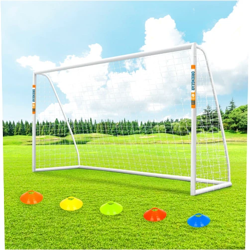 ORIENGEAR Soccer Goal, 12x6/10x6.5/8x6/6x4 Full Size Soccer Net Goals for Backyard with Training Discs, Portable Soccer Goal for Kids and Adults with 2 Nets & 1 Carry Bag, Porterias De Futbol Soccer