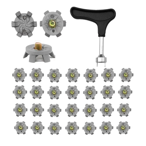 ZUHSA 30 Pieces Golf Shoe Spikes Replacements+Golf Cleats Spanner,Stainless Steel Shoe Wrench Spike Replacement Aid fit for Golf Shoe Accessories