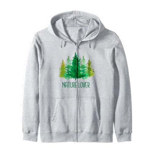 Nature Lover - Hiking & Camping Apparel Co. Nature Lover Hiking Camping Forest Outdoor Hiker RV Camper Zip Hoodie