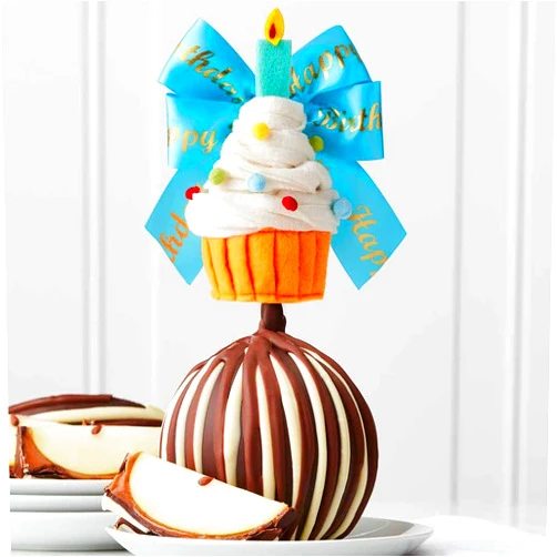 Mrs. Prindable's Mrs Prindables Triple Chocolate Happy Birthday Cupcake Jumbo Caramel Apple