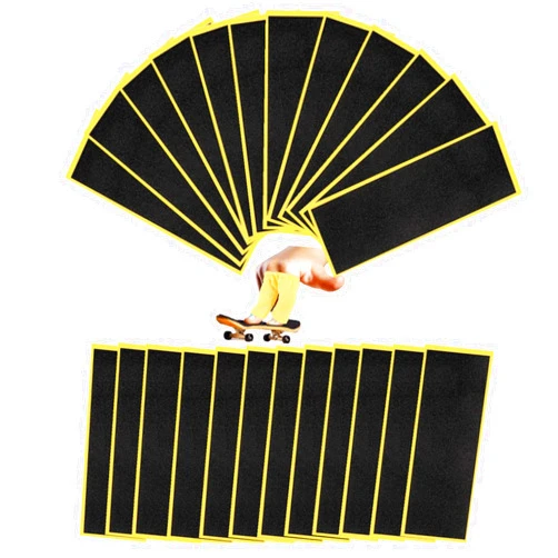 WINDIR 24Pcs Foam Grip Tape +1 Finger Pant for Fingerboards, 38 * 110mm Professional Black Wooden MiNi Skateboards (24+1)