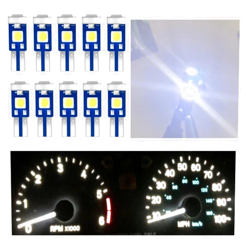 MONNSS T5 LED Bulbs 74 73 37 2721 LED Bulb Canbus Error Free for Auto Car Dashboard Dash Instrument Panel Gauge Cluster Indicator Lights Lamp White