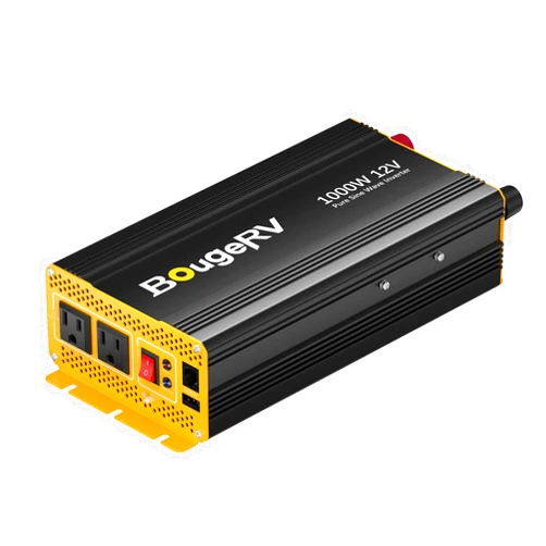 BougeRV 1000W Pure Sine Wave Inverter Convert 12V DC to 120V/110V AC, Fully 1000W Output, Built-in BT for BougeRV APP, Wired Remote Controller, Off-Grid Solar System, RV, Backup Power