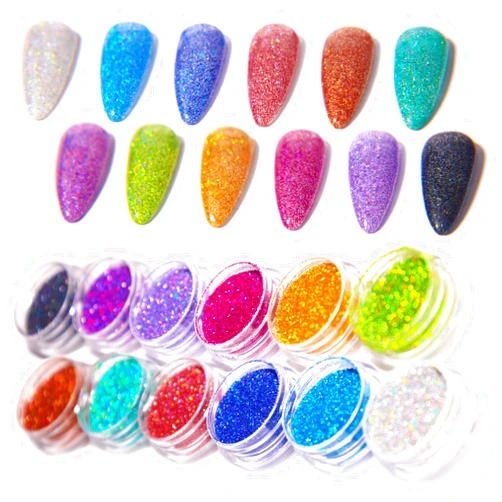 Fiskya Nail Laser Glitter Fiskya Holographic Cosmetic Festival Powder Sequins Nail Pigment Craft Glitter for Nail Arts Face Hair Body