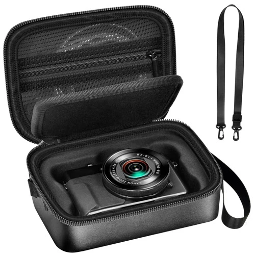 ANKHOH Case for Canon PowerShot G7X Mark III/ Mark II/ SX740/SX730 4K Digital Camera, Point and Shoot Camera Bag With Padded Divider Holds SD Cards, Mesh Pocket for Usb Cable, Accessories-Black(Box Only)