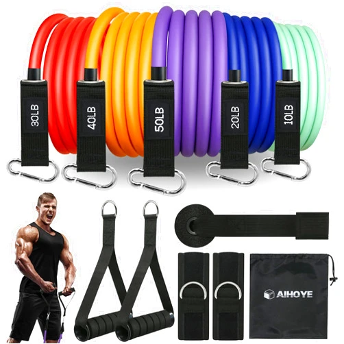 Aihoye Resistance Bands for Working Out Exercise Bands Resistance Bands Set Fitness Bands Stretch Bands for Exercise Band Workout Bands Resistance Band Door Anchors Work Out Bands for Exercise