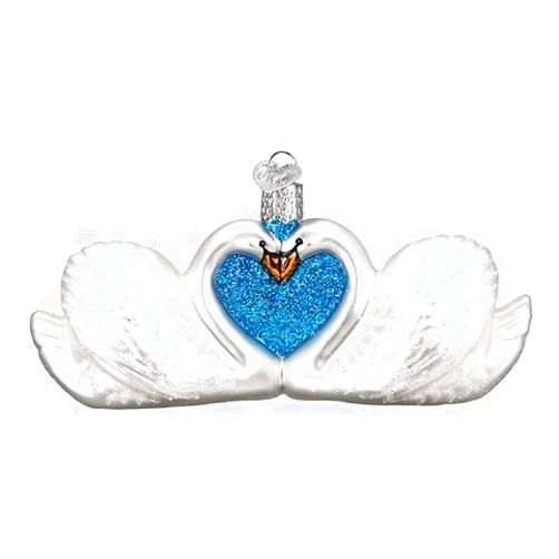 Old World Christmas Ornaments Swans in Love Glass Blown Ornaments for Christmas Tree