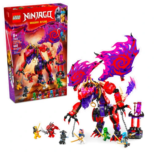 LEGO NINJAGO Thunderfang Dragon of Chaos Building Toy for Kids Ages 8+ - Dragon Rising Playset with 6 Minifigures and Poseable Dragon Figure - Birthday Gift Idea for Boys and Girls - 71832