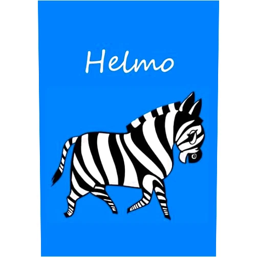 Personalisiertes Malbuch Helmo: individualisiertes Malbuch / Notizbuch / Tagebuch - Zebra - A4 - blanko (German Edition)