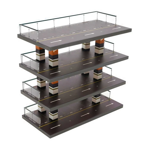 DMSIDN 4-Tiers Model Car Display Case, 1/64 Scale Hot Diecast Wheels Display Case Toy Car Storage, Small Parking Garage Diorama Children's Birthday Presents