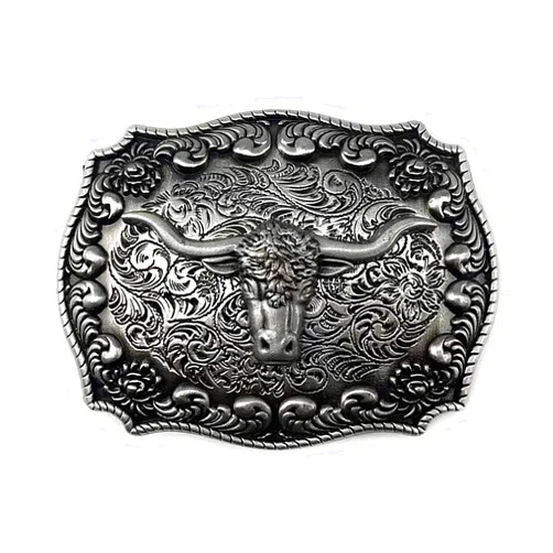 MULBA Vintage Style Alloy Belt Buckle American Cowboy Fashion Western 3D Engraved Cow Bull Head Belt Buckles