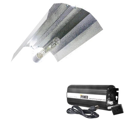 iPower 19 Inch Basic Gull Wing Reflector and 600W Digital Dimmable Electronic Ballast Combo Set for Hydroponic HPS/MH Grow Light System, Kits
